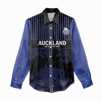 Custom Oceania Football NZ Auckland Women Casual Shirt Minimal City Map Style LT9 - Polynesian Pride