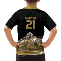 Custom Oceania Football NZ South Island Hawaiian Shirt Minimal Mount Cook Silhouette