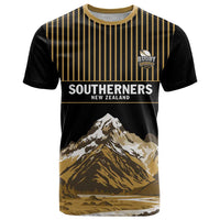 Custom Oceania Football NZ South Island T Shirt Minimal Mount Cook Silhouette