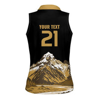 Custom Oceania Football NZ South Island Women Sleeveless Polo Shirt Minimal Mount Cook Silhouette LT9 - Polynesian Pride