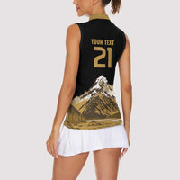 Custom Oceania Football NZ South Island Women Sleeveless Polo Shirt Minimal Mount Cook Silhouette LT9 - Polynesian Pride