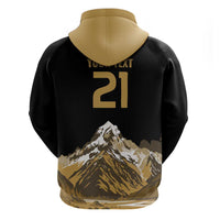 Custom Oceania Football NZ South Island Zip Hoodie Minimal Mount Cook Silhouette