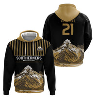 Custom Oceania Football NZ South Island Zip Hoodie Minimal Mount Cook Silhouette