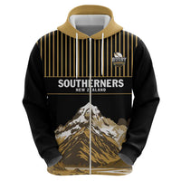 Custom Oceania Football NZ South Island Zip Hoodie Minimal Mount Cook Silhouette