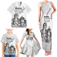 Aroha Maori Language Family Matching Tank Maxi Dress and Hawaiian Shirt Te Reo Maori Inspired Art LT9 - Polynesian Pride