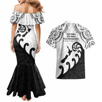 Kia Haka Maori language Couples Matching Mermaid Dress and Hawaiian Shirt Te Reo Maori Inspired Art LT9 - Polynesian Pride