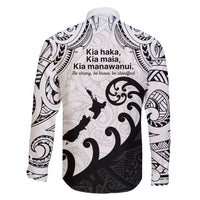 Kia Haka Maori language Family Matching Long Sleeve Bodycon Dress and Hawaiian Shirt Te Reo Maori Inspired Art LT9 - Polynesian Pride