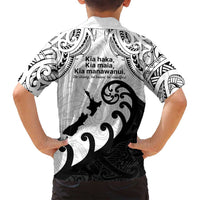 Kia Haka Maori language Family Matching Off Shoulder Short Dress and Hawaiian Shirt Te Reo Maori Inspired Art LT9 - Polynesian Pride