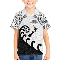 Kia Haka Maori language Family Matching Tank Maxi Dress and Hawaiian Shirt Te Reo Maori Inspired Art LT9 Son's Shirt white - Polynesian Pride