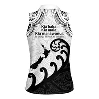 Kia Haka Maori language Women Sleeveless Polo Shirt Te Reo Maori Inspired Art LT9 - Polynesian Pride