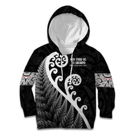 Kia Mau Ki To Ukaipo Kid Hoodie Te Reo Maori Koru Fern Art LT9 Hoodie Black - Polynesian Pride