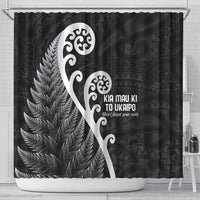 Kia Mau Ki To Ukaipo Shower Curtain Te Reo Maori Koru Fern Art LT9 - Polynesian Pride