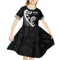 Kia Ora Maori Language Kid Short Sleeve Dress Te Reo Maori Koru Fern Art LT9 - Polynesian Pride