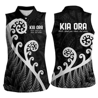 Kia Ora Maori Language Women Sleeveless Polo Shirt Te Reo Maori Koru Fern Art LT9 - Polynesian Pride