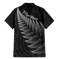 New Zealand Te Reo Mori Family Matching Mermaid Dress and Hawaiian Shirt Simple Black Fern LT9 - Polynesian Pride