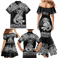 Te Reo Maori Tiki Inspired Art Family Matching Mermaid Dress and Hawaiian Shirt LT9 - Polynesian Pride