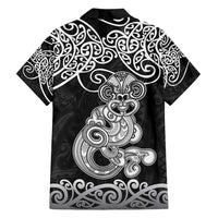 Te Reo Maori Tiki Inspired Art Family Matching Off Shoulder Short Dress and Hawaiian Shirt LT9 - Polynesian Pride