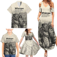 Whanau Maori Language Family Matching Summer Maxi Dress and Hawaiian Shirt Te Reo Maori Inspired Art LT9 - Polynesian Pride