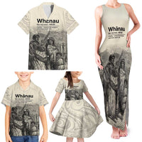 Whanau Maori Language Family Matching Tank Maxi Dress and Hawaiian Shirt Te Reo Maori Inspired Art LT9 - Polynesian Pride