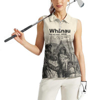 Whanau Maori Language Women Sleeveless Polo Shirt Te Reo Maori Inspired Art LT9 - Polynesian Pride