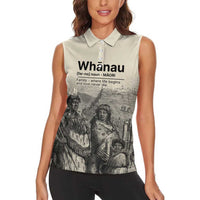Whanau Maori Language Women Sleeveless Polo Shirt Te Reo Maori Inspired Art LT9 - Polynesian Pride