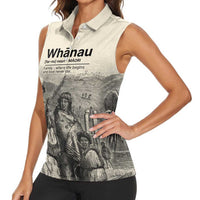 Whanau Maori Language Women Sleeveless Polo Shirt Te Reo Maori Inspired Art LT9 - Polynesian Pride