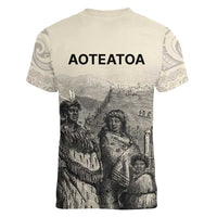 Whanau Maori Language Women V-Neck T-Shirt Te Reo Maori Inspired Art LT9 - Polynesian Pride