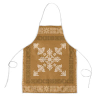 Hawaiian Quilt Block Design Apron Gold Hawaii Culture Motifs - Polynesian Pride