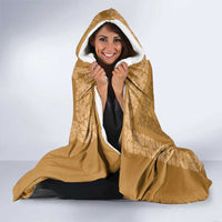 Hawaiian Quilt Block Design Hooded Blanket Gold Hawaii Culture Motifs - Polynesian Pride