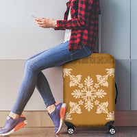 Hawaiian Quilt Block Design Luggage Cover Gold Hawaii Culture Motifs LT9 - Polynesian Pride