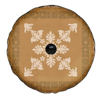 Hawaiian Quilt Block Design Spare Tire Cover Gold Hawaii Culture Motifs LT9 - Polynesian Pride