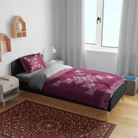 Hawaiian Quilt Block Design Bedding Set Pink Hawaii Culture Motifs - Polynesian Pride