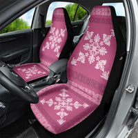 Hawaiian Quilt Block Design Car Seat Cover Pink Hawaii Culture Motifs LT9 - Polynesian Pride