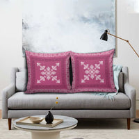 Hawaiian Quilt Block Design Pillow Cover Pink Hawaii Culture Motifs - Polynesian Pride