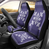 Hawaiian Quilt Block Design Car Seat Cover Purple Hawaii Culture Motifs LT9 - Polynesian Pride