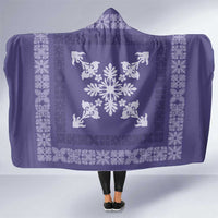 Hawaiian Quilt Block Design Hooded Blanket Purple Hawaii Culture Motifs LT9 One Size Purple - Polynesian Pride