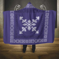 Hawaiian Quilt Block Design Hooded Blanket Purple Hawaii Culture Motifs LT9 - Polynesian Pride