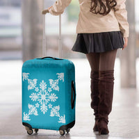 Hawaiian Quilt Block Design Luggage Cover Teal Hawaii Culture Motifs LT9 - Polynesian Pride
