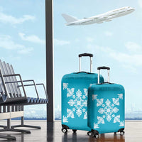 Hawaiian Quilt Block Design Luggage Cover Teal Hawaii Culture Motifs LT9 - Polynesian Pride