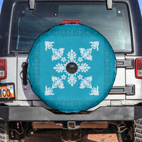 Hawaiian Quilt Block Design Spare Tire Cover Teal Hawaii Culture Motifs LT9 Teal - Polynesian Pride