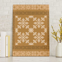 Hawaiian Quilt Pattern Canvas Wall Art Gold Hawaii Culture Tropical - Polynesian Pride