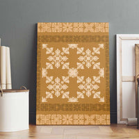Hawaiian Quilt Pattern Canvas Wall Art Gold Hawaii Culture Tropical - Polynesian Pride