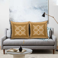 Hawaiian Quilt Pattern Pillow Cover Gold Hawaii Culture Tropical - Polynesian Pride