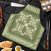 Hawaiian Quilt Pattern Apron Lime Hawaii Culture Tropical - Polynesian Pride