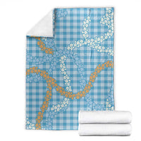 Blue Tropical Floral Palaka Blanket Hawaiian Quilt Pattern - Polynesian Pride