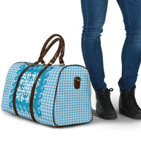 Blue Ulu Palaka Quilt Pattern Travel Bag Hawaii Culture Breadfruit - Polynesian Pride