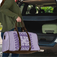 Purple Ulu Palaka Quilt Pattern Travel Bag Hawaii Culture Breadfruit - Polynesian Pride