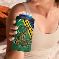 Personalised Crocodile and Shark Solomon Islands 4 in 1 Can Cooler Tumbler Polynesian Tribal Tattoo LT9 - Polynesian Pride