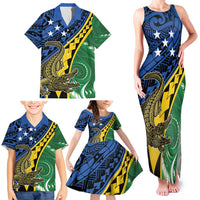 Personalised Crocodile and Shark Solomon Islands Family Matching Tank Maxi Dress and Hawaiian Shirt Polynesian Tribal Tattoo LT9 - Polynesian Pride