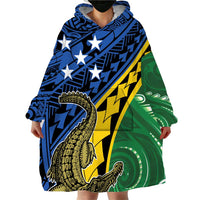 Personalised Crocodile and Shark Solomon Islands Wearable Blanket Hoodie Polynesian Tribal Tattoo LT9 - Polynesian Pride